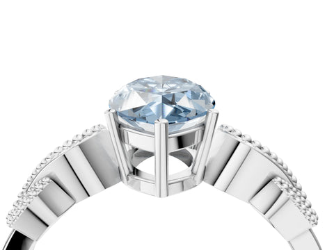 White gold Fancy Blue Marquise Cut Solitaire Milgrain Leaf Band with Prong Setting_16