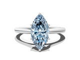 White gold Fancy Blue Marquise  Cut Solitaire Ring with Cathedral Band and Four-Prong Setting_110