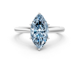 White gold Fancy Blue Marquise  Cut Solitaire Ring with Cathedral Band and Four-Prong Setting_89