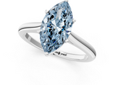 White gold Fancy Blue Marquise  Cut Solitaire Ring with Cathedral Band and Four-Prong Setting_90