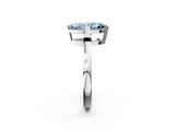 White gold Fancy Blue Marquise  Cut Solitaire Ring with Four-Prong Setting and Classic Band_113