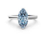 White gold Fancy Blue Marquise  Cut Solitaire Ring with Four-Prong Setting and Classic Band_116