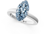 White gold Fancy Blue Marquise  Cut Solitaire Ring with Four-Prong Setting and Classic Band_117