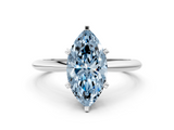 White gold Fancy Blue Marquise  Cut Solitaire Ring with Four-Prong Setting on a Classic Band_48
