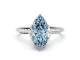 White gold Fancy Blue Marquise Cut Solitaire Split Shank Pave Diamond Engagement Ring with Four-Prong Setting_36