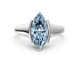 White gold Fancy Blue Marquise Cut Solitaire Tension Set Diamond Ring with Split Shank Band_24