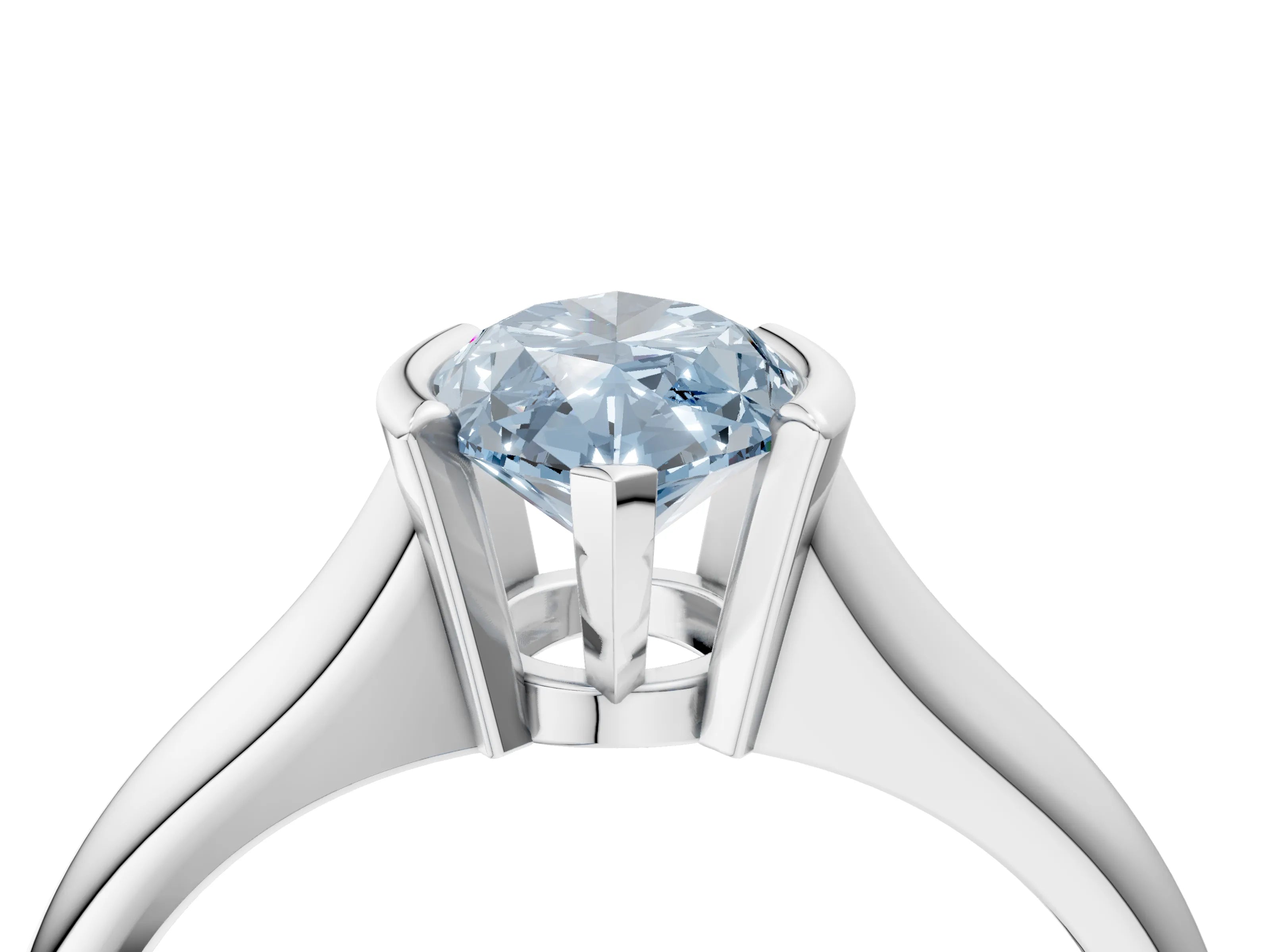 White gold Fancy Blue Marquise Cut Solitaire Tension Set Diamond Ring with Split Shank Band_28