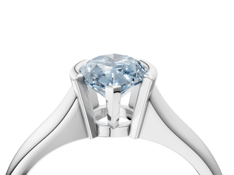 White gold Fancy Blue Marquise Cut Solitaire Tension Set Diamond Ring with Split Shank Band_28