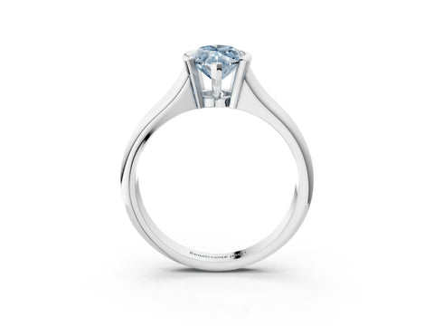 White gold Fancy Blue Marquise Cut Solitaire Tension Set Diamond Ring with Split Shank Band_3