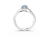 White gold Fancy Blue Marquise  Cut Solitaire Twist Band Ring with Four-Prong Setting_75