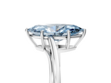 White gold Fancy Blue Marquise  Cut Solitaire Twist Band Ring with Four-Prong Setting_77