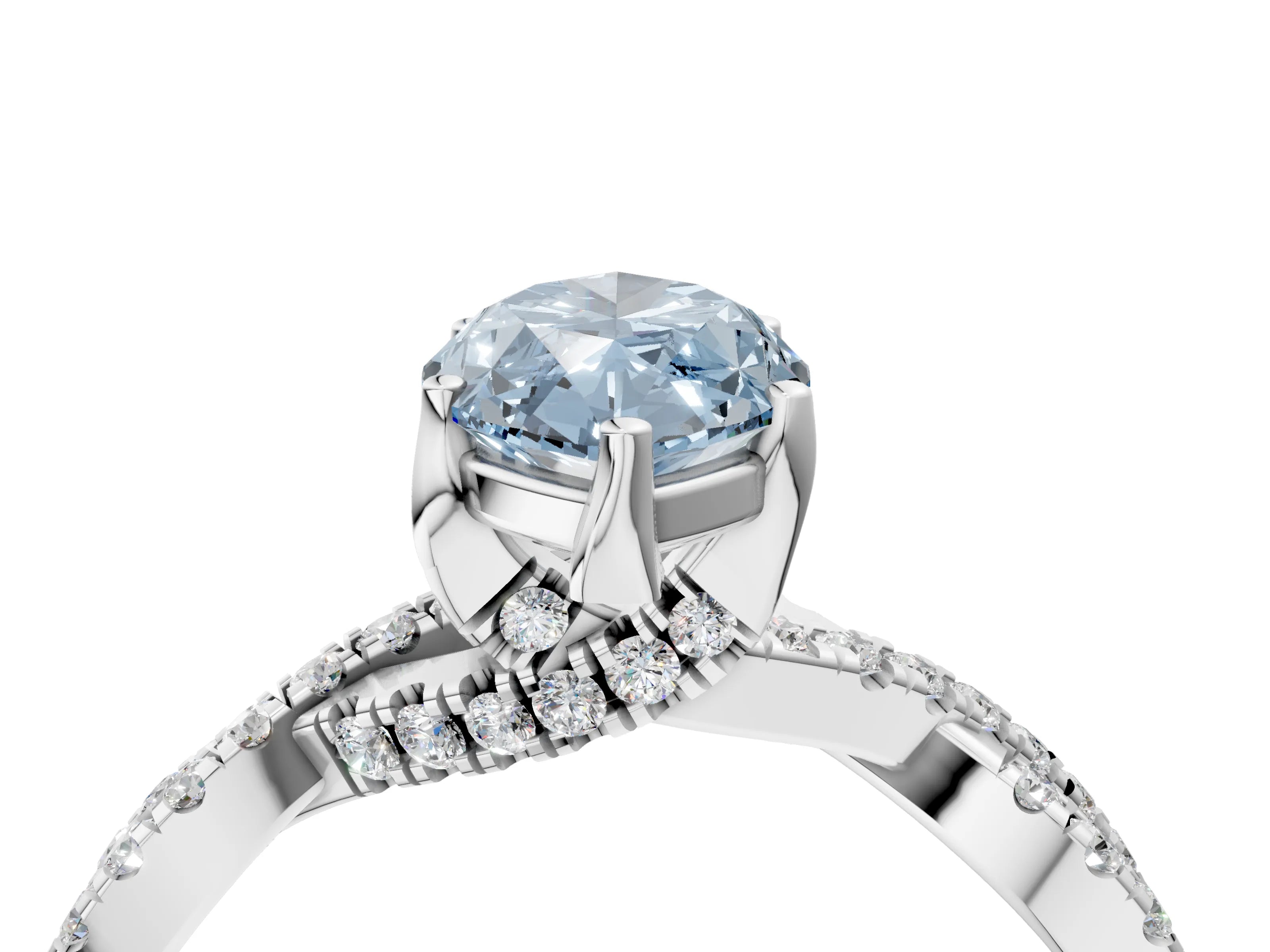 White gold Fancy Blue Marquise Cut Solitaire Twist Pave Diamond Engagement Ring with Prong Setting_16
