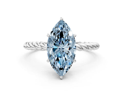 White gold Fancy Blue Marquise Cut Solitaire Twisted Band 4-Prong Ring_24