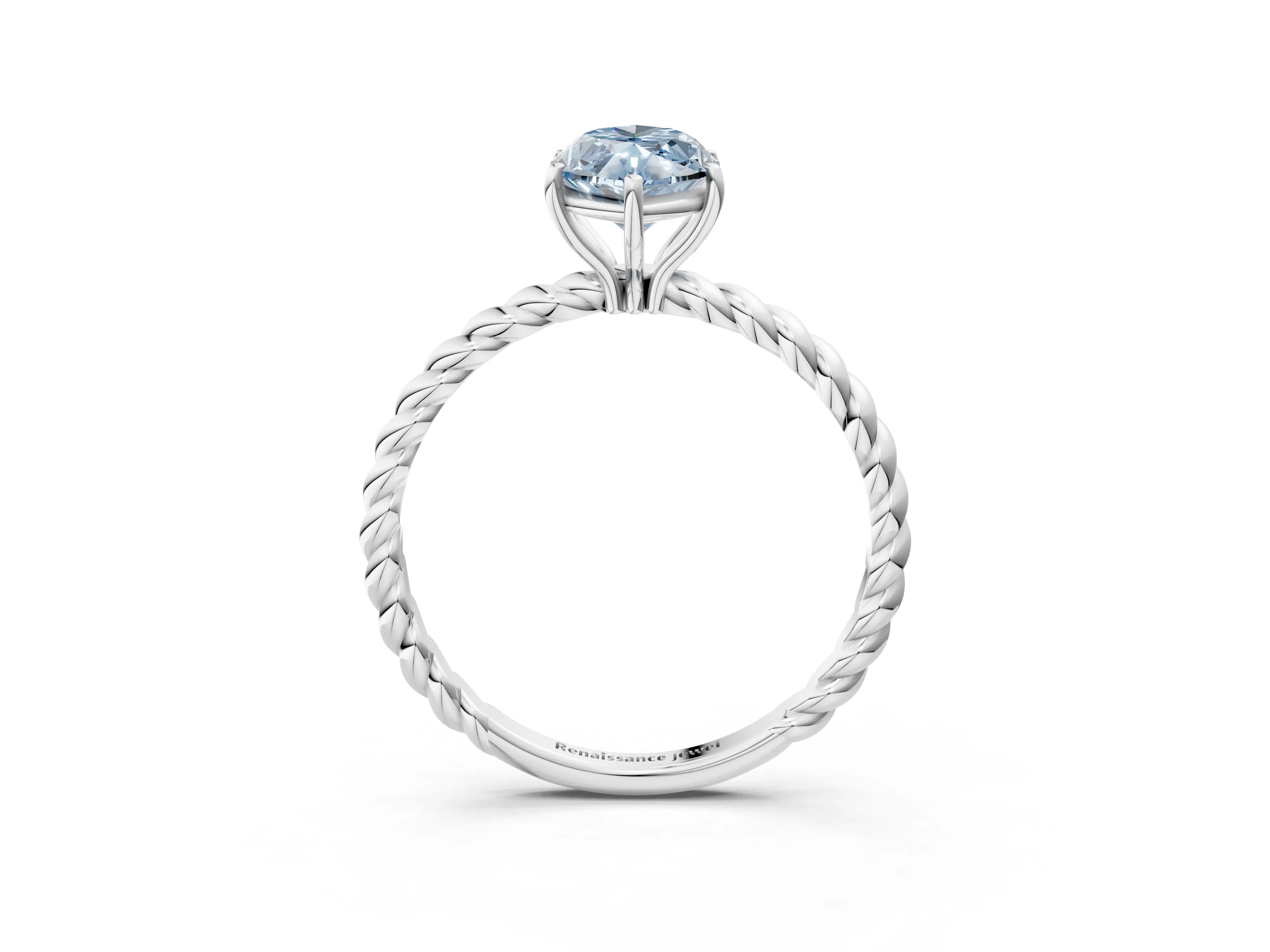 White gold Fancy Blue Marquise Cut Solitaire Twisted Band 4-Prong Ring_27