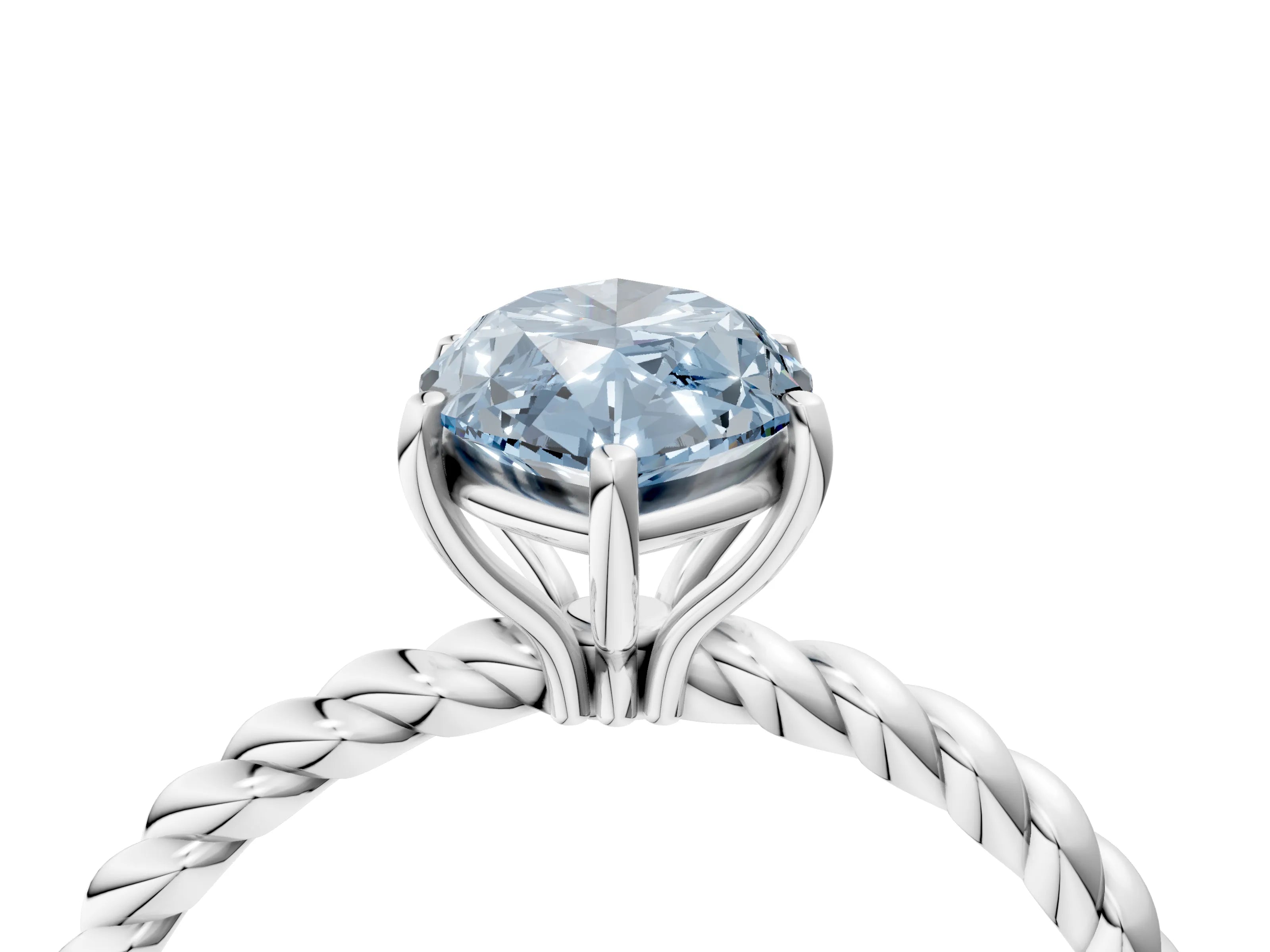 White gold Fancy Blue Marquise Cut Solitaire Twisted Band 4-Prong Ring_28