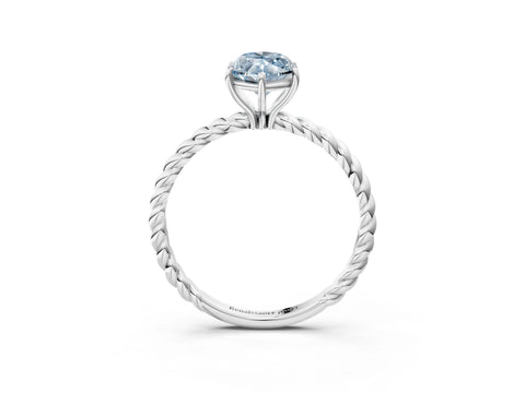 White gold Fancy Blue Marquise Cut Solitaire Twisted Band 4-Prong Ring_39