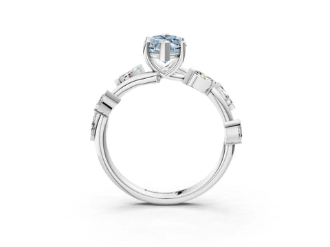 White gold Fancy Blue Marquise Cut Solitaire Twisted Band Marquise Accent Prong Setting Ring_3