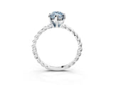 White gold Fancy Blue Marquise  Cut Solitaire Twisted Band with Four-Prong Setting_90