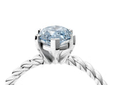 White gold Fancy Blue Marquise  Cut Solitaire Twisted Band with Four-Prong Setting_97