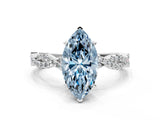 White gold Fancy Blue Marquise Cut Solitaire Twisted Pave Band with Four-Prong Setting_15