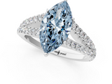 White gold Fancy Blue Marquise  Cut Split Shank Pave Diamond Engagement Ring with Four-Prong Setting_25