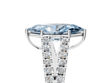 White gold Fancy Blue Marquise  Cut Split Shank Pave Diamond Engagement Ring with Four-Prong Setting_29
