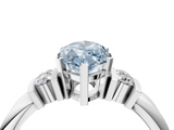 White gold Fancy Blue Marquise  Cut Three-Stone Channel Set Ring with Bar Prongs_81
