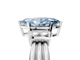 White gold Fancy Blue Marquise  Cut Three-Stone Channel Set Ring with Bar Prongs_82
