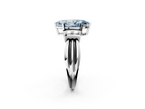 White gold Fancy Blue Marquise  Cut Three-Stone Channel Set Ring with Bar Prongs_91