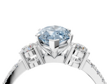 White gold Fancy Blue Marquise  Cut Three-Stone Diamond Pavé Band with Prong Setting_21