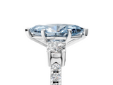 White gold Fancy Blue Marquise  Cut Three-Stone Diamond Pavé Band with Prong Setting_22