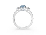 White gold Fancy Blue Marquise  Cut Three-Stone Diamond Pave Band with Prong Setting_40