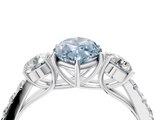 White gold Fancy Blue Marquise  Cut Three-Stone Diamond Pave Band with Prong Setting_41