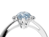 White gold Fancy Blue Marquise  Cut Three-Stone Solitaire Ring with Round Accent Diamonds and Four-Prong Setting_24