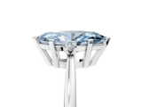 White gold Fancy Blue Marquise  Cut Three-Stone Solitaire Ring with Round Accent Diamonds and Four-Prong Setting_25