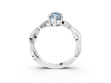 White gold Fancy Blue Marquise  Cut Twisted Pavé Band Solitaire Ring with Four-Prong Setting_58