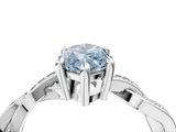 White gold Fancy Blue Marquise  Cut Twisted Pavé Band Solitaire Ring with Four-Prong Setting_59