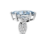 White gold Fancy Blue Marquise  Cut Twisted Pavé Band Solitaire Ring with Four-Prong Setting_60