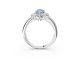 White gold Fancy Blue Marquise  Diamond Cluster Halo Ring with Solitaire Band and Four-Prong Setting_23