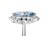 White gold Fancy Blue Marquise  Diamond Cluster Halo Ring with Solitaire Band and Four-Prong Setting_25