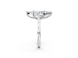 White gold Fancy Blue Marquise  Diamond Cluster Halo Solitaire with Four-Prong Setting_90