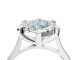 White gold Fancy Blue Marquise  Diamond Cluster Halo Solitaire with Four-Prong Setting_93