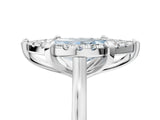 White gold Fancy Blue Marquise  Diamond Cluster Halo Solitaire with Four-Prong Setting_93
