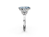 White gold Fancy Blue Marquise  Diamond Cluster Leaf Design Ring with Prong Setting_73