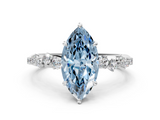 White gold Fancy Blue Marquise  Diamond Cluster Prong-Set Solitaire Ring_55