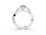 White gold Fancy Blue Marquise  Diamond Floral Vine Solitaire Engagement Ring_6