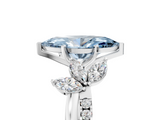 White gold Fancy Blue Marquise  Diamond Floral Vine Solitaire Engagement Ring_8