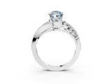 White gold Fancy Blue Marquise  Diamond Halo Ring with Marquise and Pavé Band in Prong Setting_69