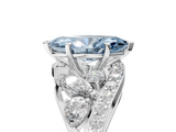 White gold Fancy Blue Marquise  Diamond Halo Ring with Marquise and Pavé Band in Prong Setting_72