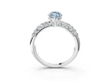 White gold Fancy Blue Marquise  Diamond Pavé Band Solitaire Ring with Four-Prong Setting_52